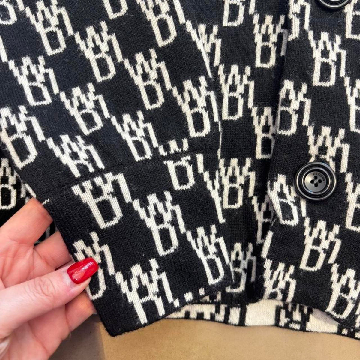 We11done black & white cardigan in size M