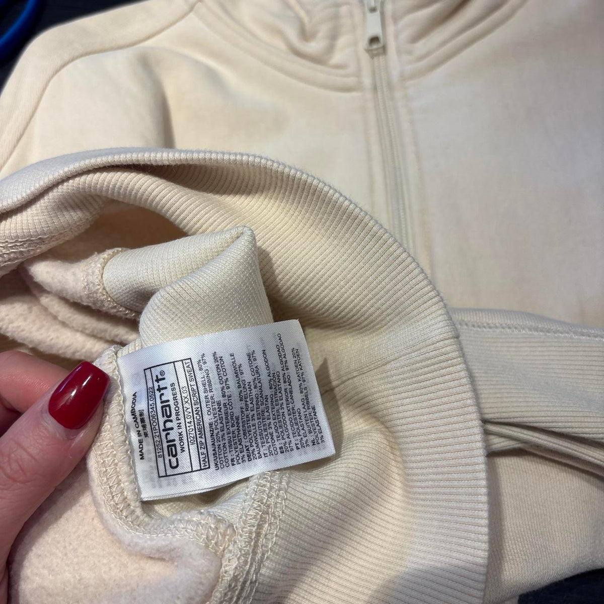 Carhartt Men's Cream and White Sweatshirt Size 2XL