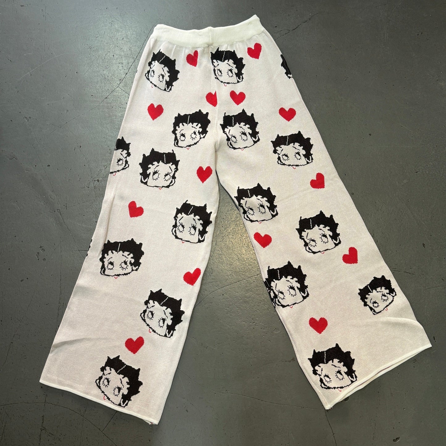 Betty Boop track pants size 26”-28” (white)