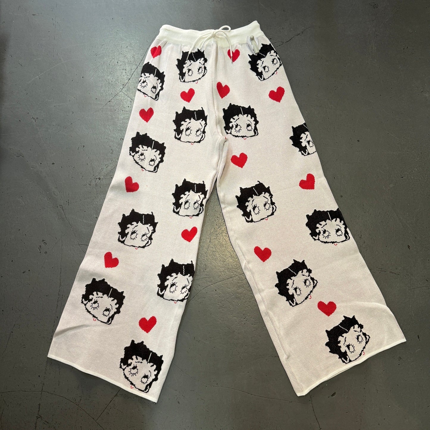 Betty Boop track pants size 26”-28” (white)