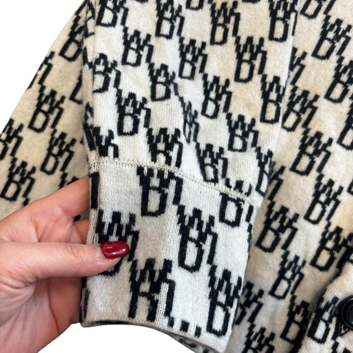 We11done black and beige cardigan size L