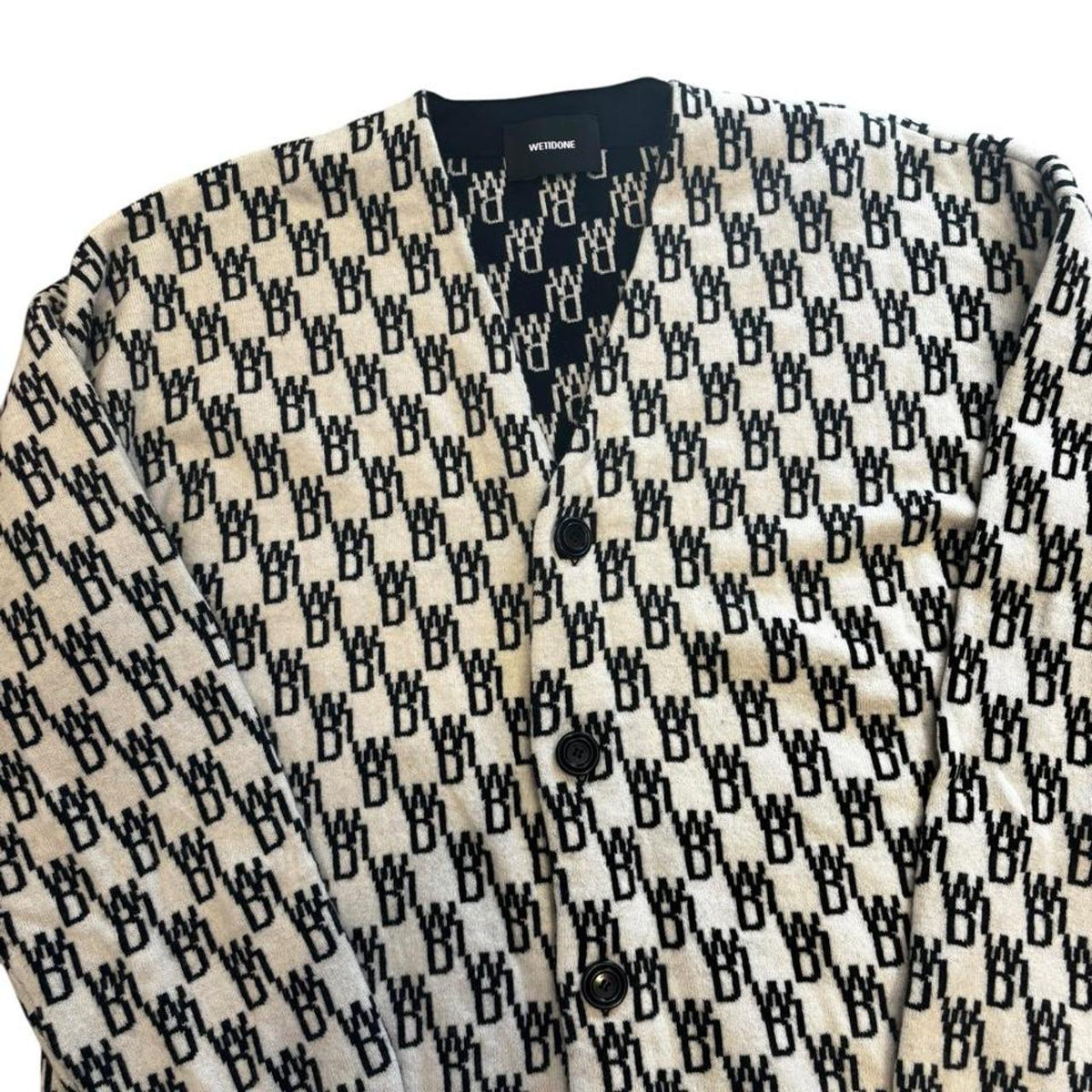 We11done black and beige cardigan size L