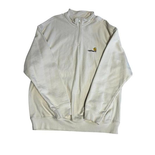 Carhartt Men's Cream and White Sweatshirt Size 2XL